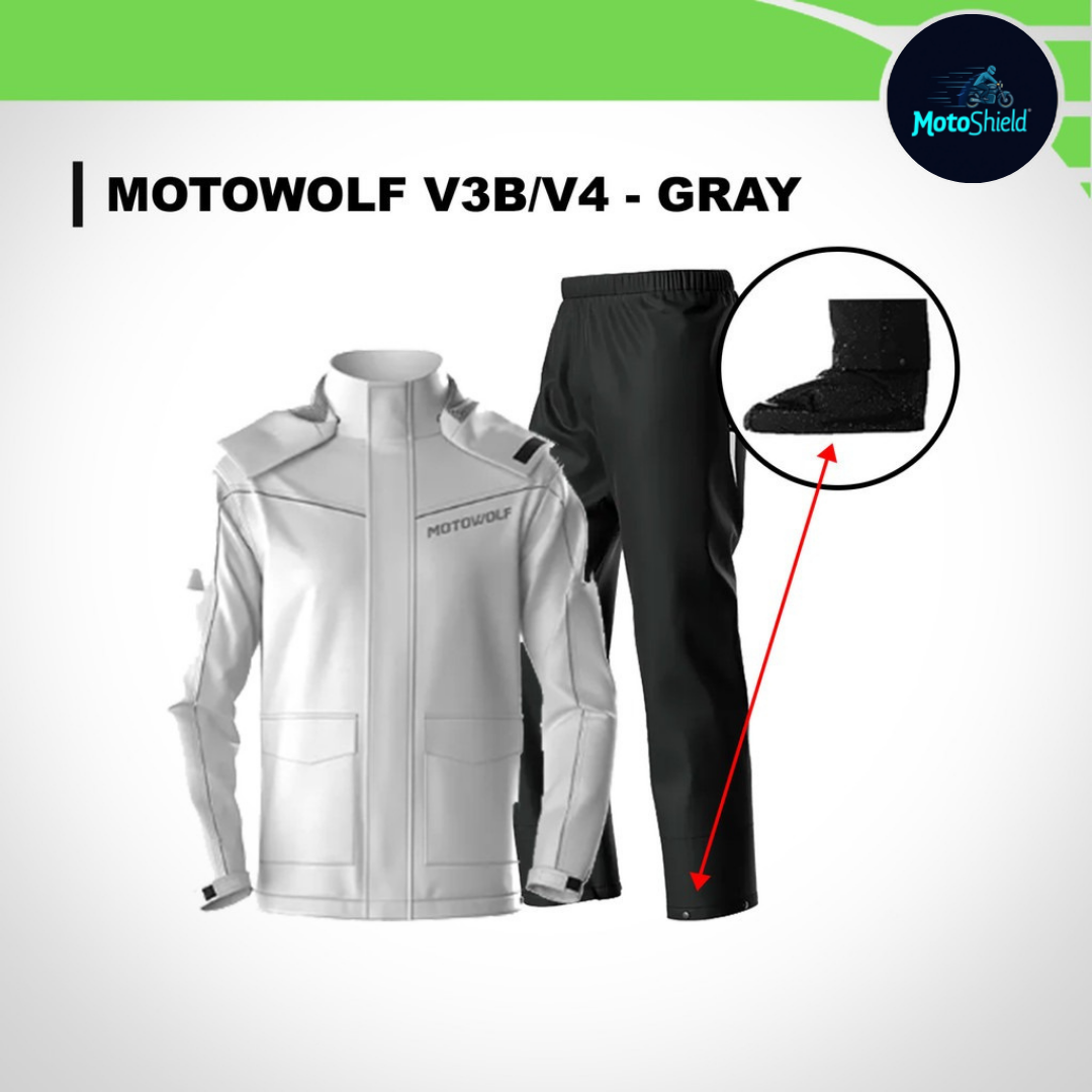 MOTOWOLF V3 & V3B Raincoat Jacket & Pants (With Shoe Cover & Carrying Pouch for Rain Coat)