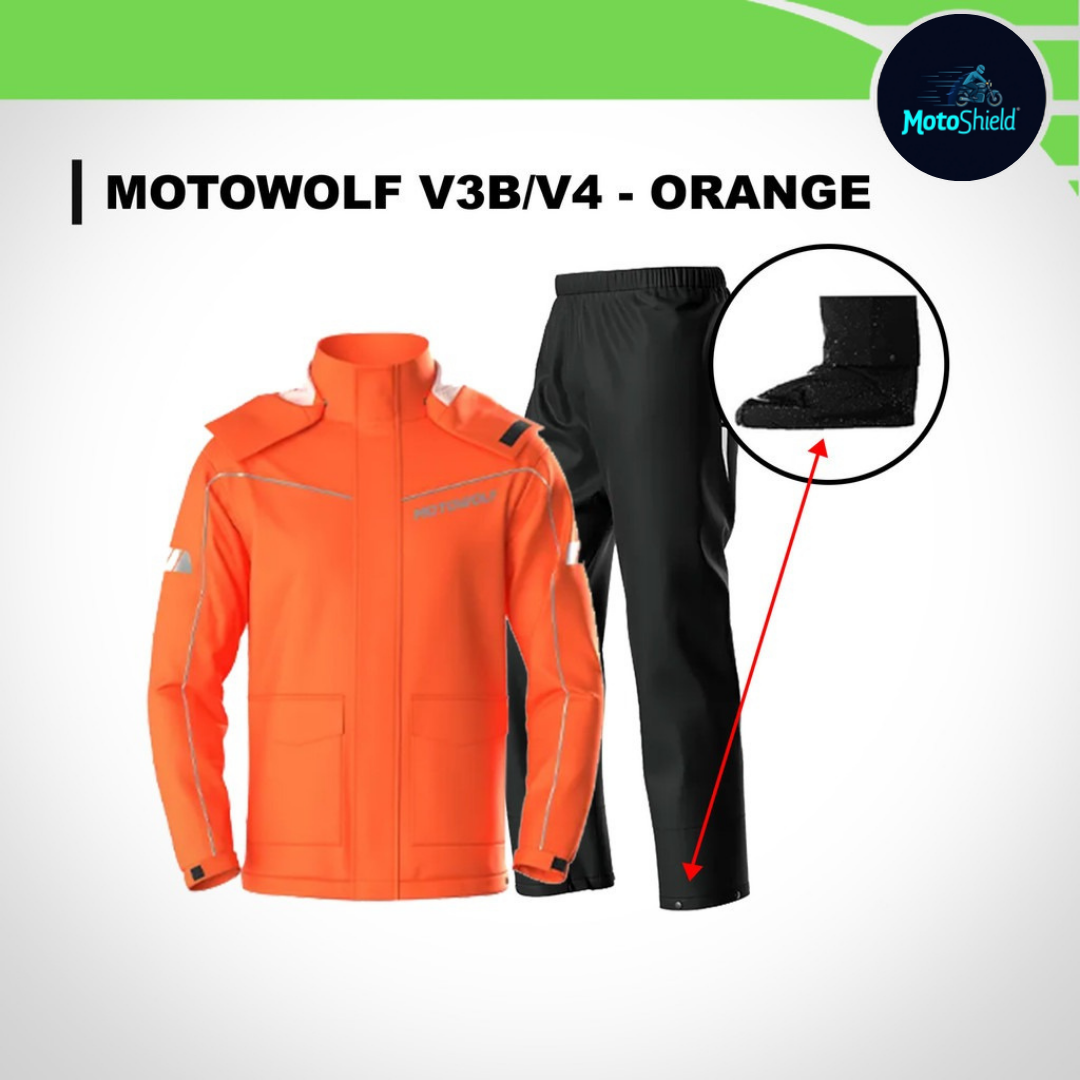 MOTOWOLF V3 & V3B Raincoat Jacket & Pants (With Shoe Cover & Carrying Pouch for Rain Coat)
