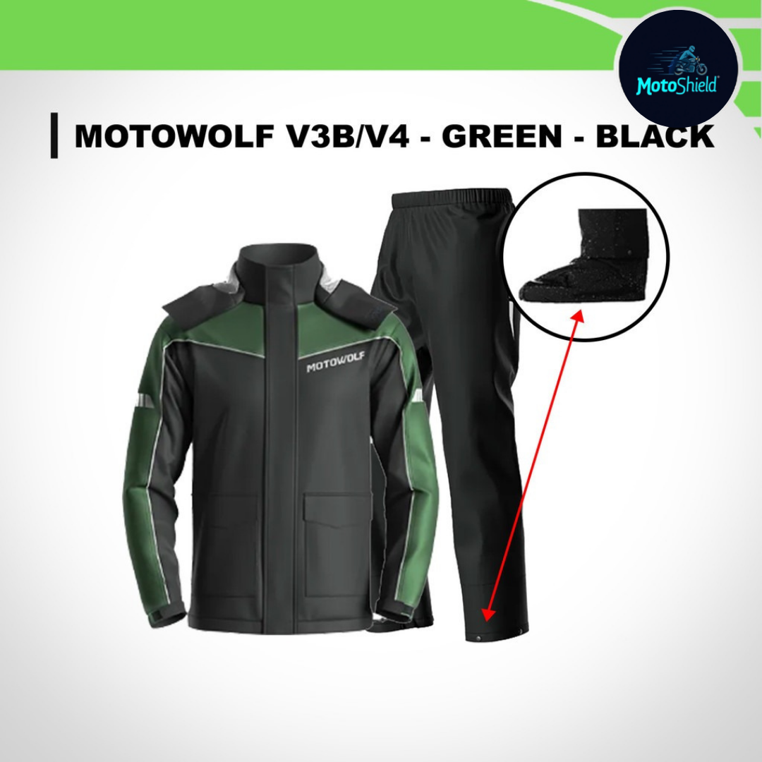MOTOWOLF V3 & V3B Raincoat Jacket & Pants (With Shoe Cover & Carrying Pouch for Rain Coat)