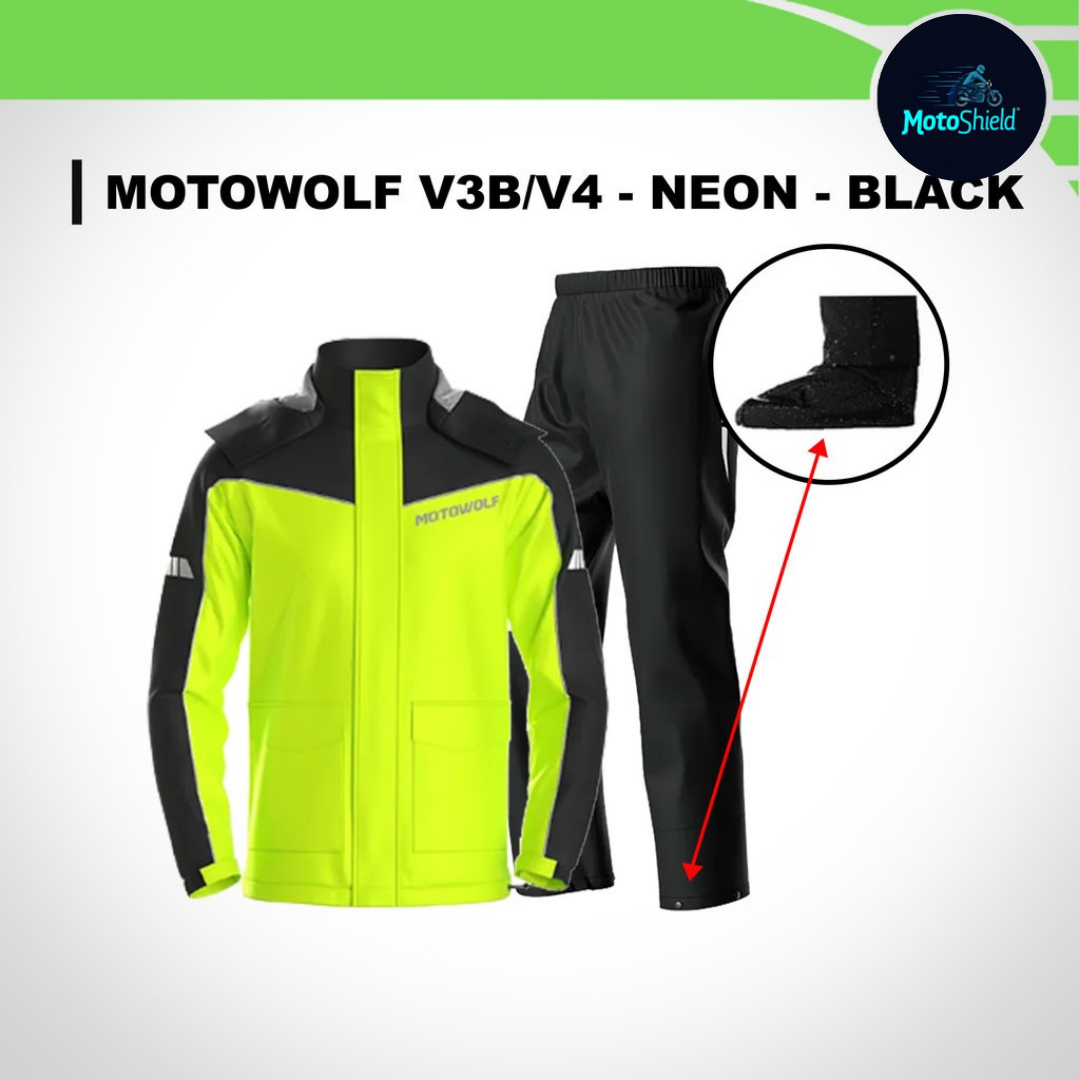 MOTOWOLF V3 & V3B Raincoat Jacket & Pants (With Shoe Cover & Carrying Pouch for Rain Coat)