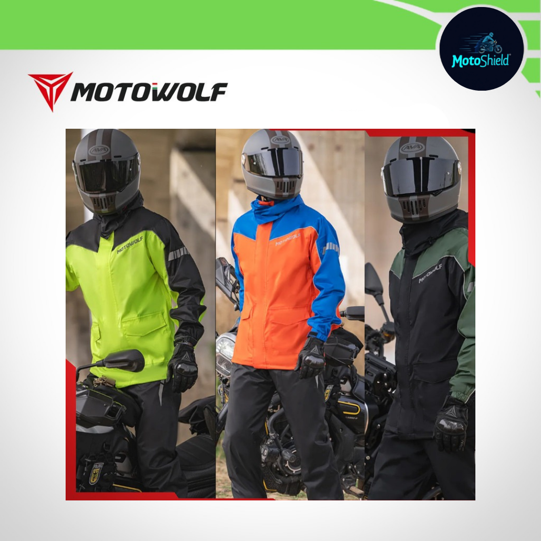 MOTOWOLF V3 & V3B Raincoat Jacket & Pants (With Shoe Cover & Carrying Pouch for Rain Coat)