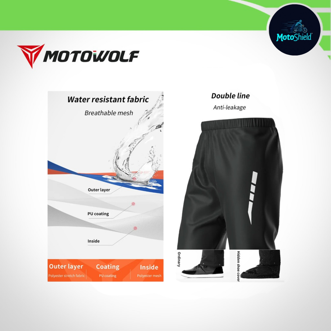 MOTOWOLF V3 & V3B Raincoat Jacket & Pants (With Shoe Cover & Carrying Pouch for Rain Coat)