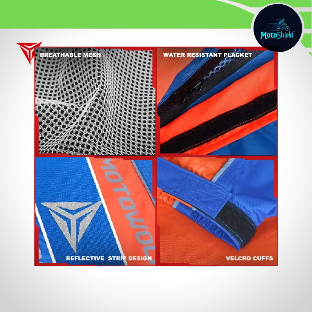 MOTOWOLF V3 & V3B Raincoat Jacket & Pants (With Shoe Cover & Carrying Pouch for Rain Coat)